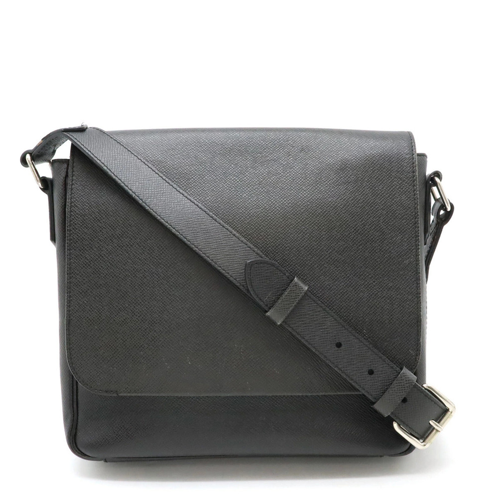 LOUIS VUITTON Taiga Roman NM Messenger Crossbody Leather Ardoise Black